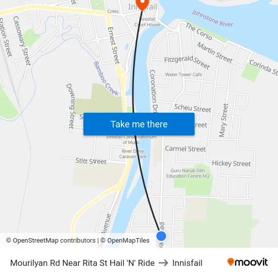 Mourilyan Rd Near Rita St Hail 'N' Ride to Innisfail map