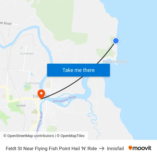 Feldt St Near Flying Fish Point Hail 'N' Ride to Innisfail map