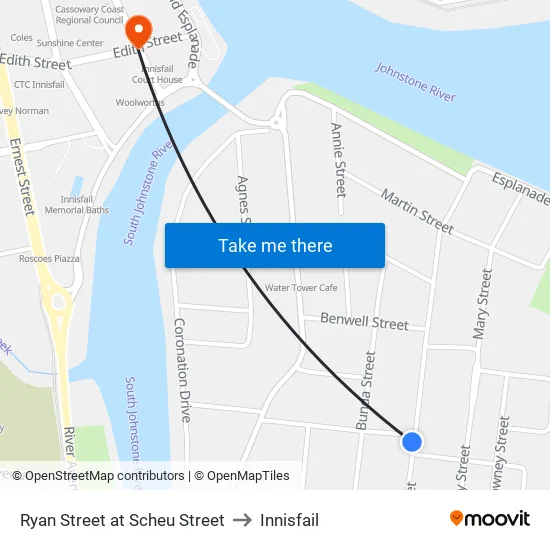 Ryan Street at Scheu Street to Innisfail map