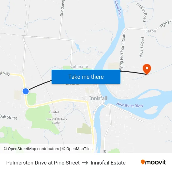Palmerston Drive at Pine Street to Innisfail Estate map