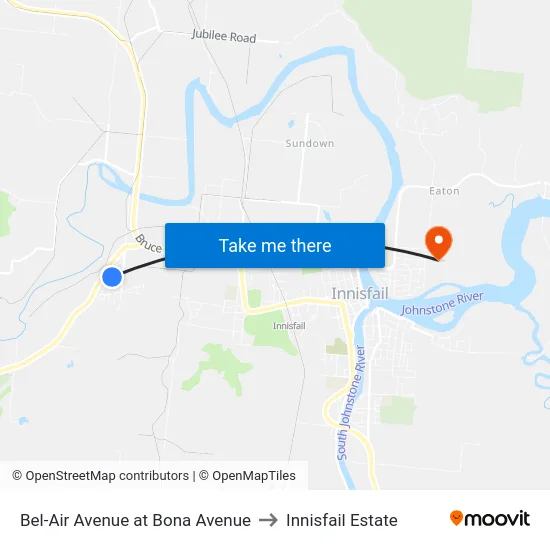 Bel-Air Avenue at Bona Avenue to Innisfail Estate map