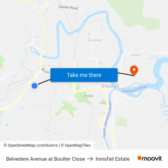 Belvedere Avenue at Boulter Close to Innisfail Estate map
