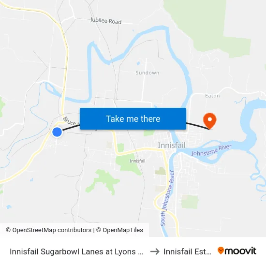 Innisfail Sugarbowl Lanes at Lyons Road to Innisfail Estate map