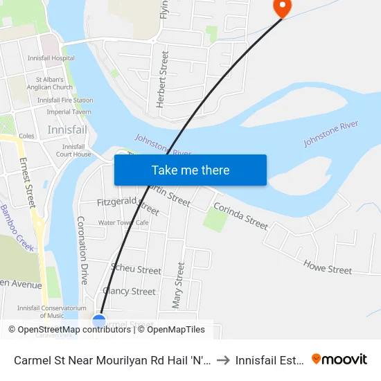 Carmel St Near Mourilyan Rd Hail 'N' Ride to Innisfail Estate map