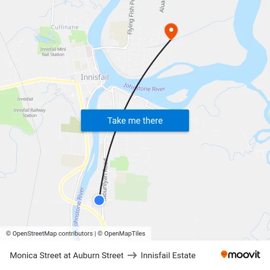 Monica Street at Auburn Street to Innisfail Estate map