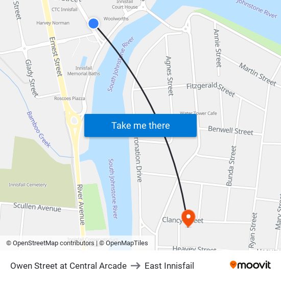 Owen Street at Central Arcade to East Innisfail map