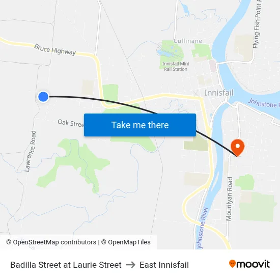 Badilla Street at Laurie Street to East Innisfail map