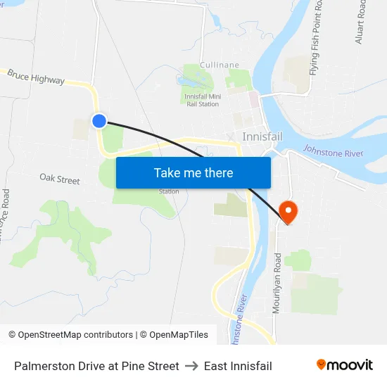 Palmerston Drive at Pine Street to East Innisfail map