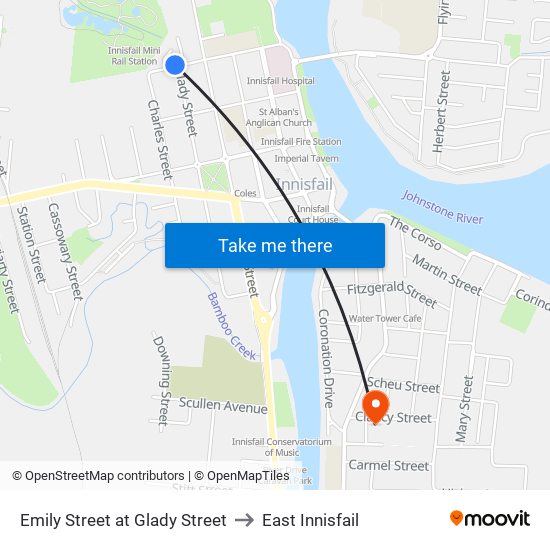 Emily Street at Glady Street to East Innisfail map