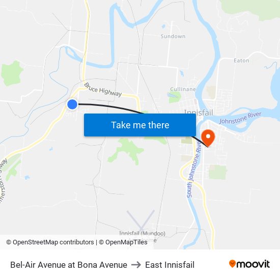 Bel-Air Avenue at Bona Avenue to East Innisfail map