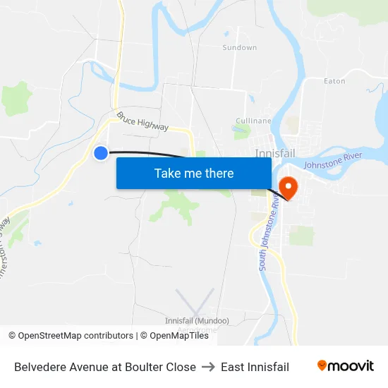 Belvedere Avenue at Boulter Close to East Innisfail map