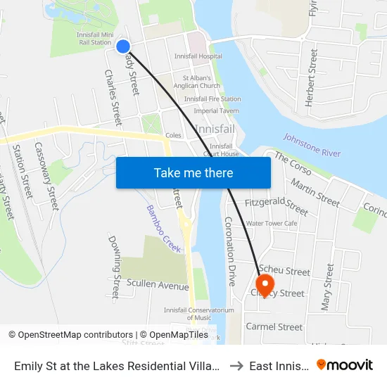 Emily St at the Lakes Residential Village Hnr to East Innisfail map