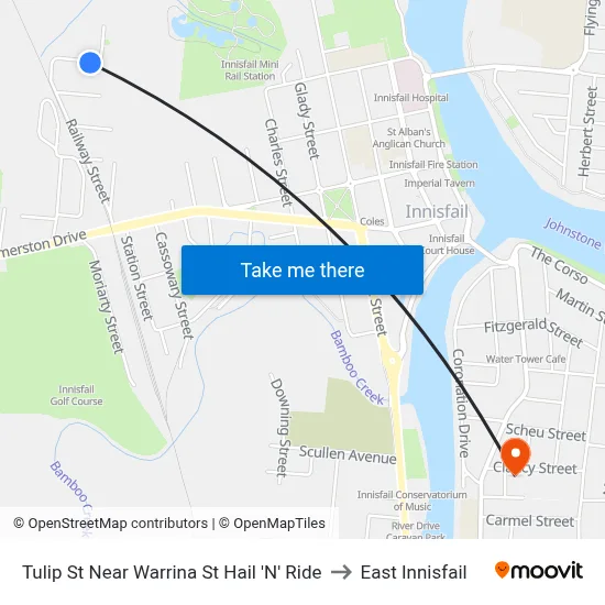 Tulip St Near Warrina St Hail 'N' Ride to East Innisfail map