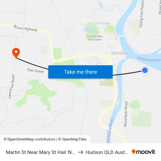 Martin St Near Mary St Hail 'N' Ride to Hudson QLD Australia map