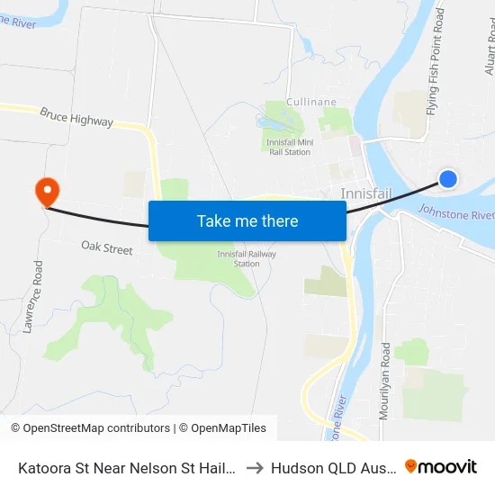 Katoora St Near Nelson St Hail 'N' Ride to Hudson QLD Australia map