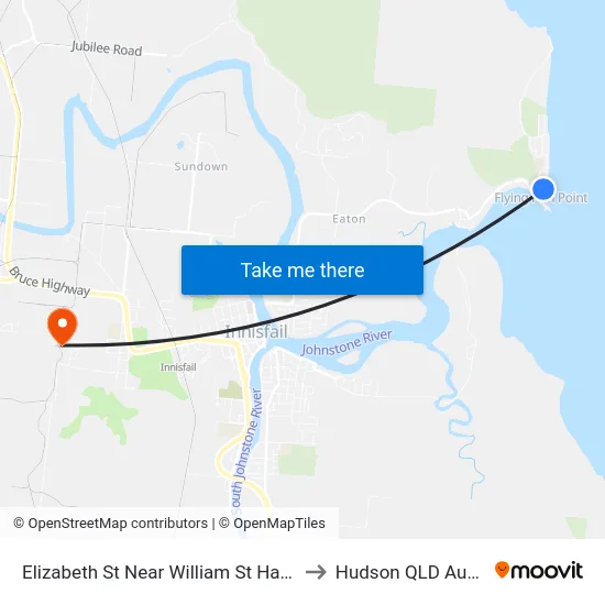 Elizabeth St Near William St Hail 'N' Ride to Hudson QLD Australia map