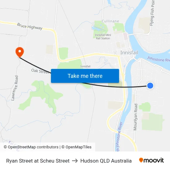 Ryan Street at Scheu Street to Hudson QLD Australia map