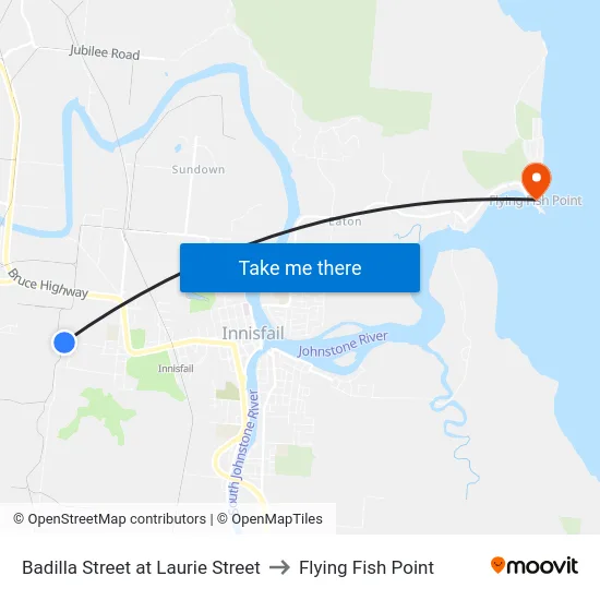 Badilla Street at Laurie Street to Flying Fish Point map