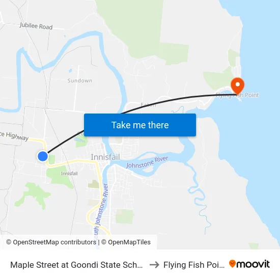 Maple Street at Goondi State School to Flying Fish Point map