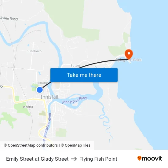 Emily Street at Glady Street to Flying Fish Point map