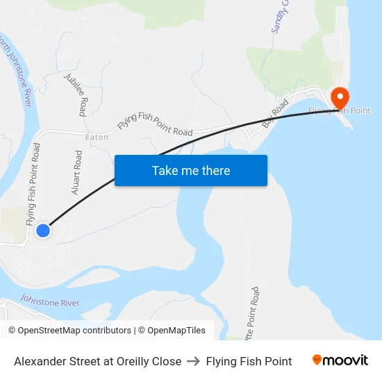 Alexander Street at Oreilly Close to Flying Fish Point map