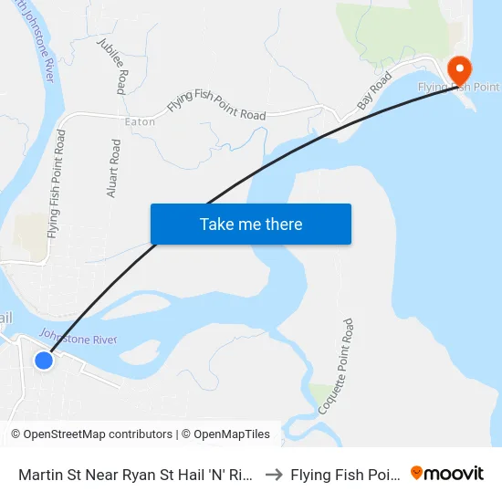 Martin St Near Ryan St Hail 'N' Ride to Flying Fish Point map