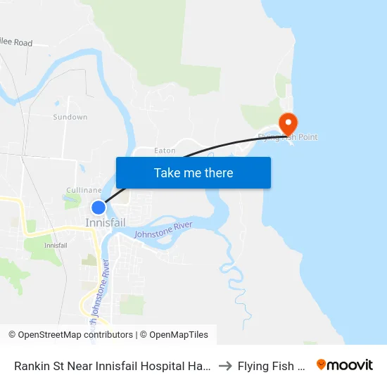 Rankin St Near Innisfail Hospital Hail 'N' Ride to Flying Fish Point map