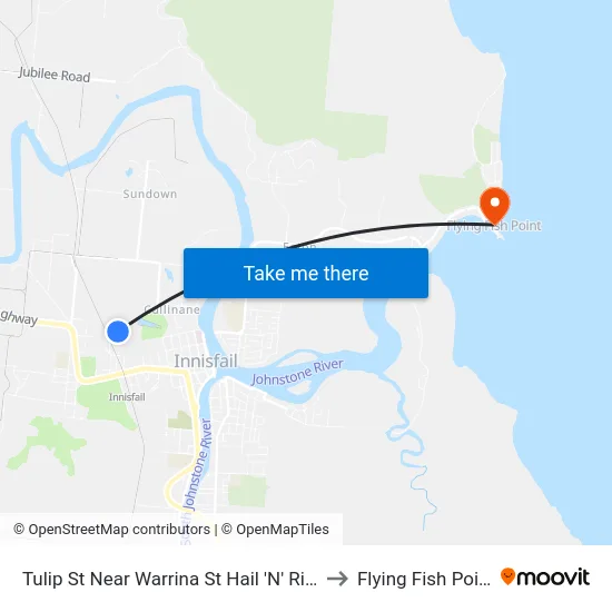 Tulip St Near Warrina St Hail 'N' Ride to Flying Fish Point map