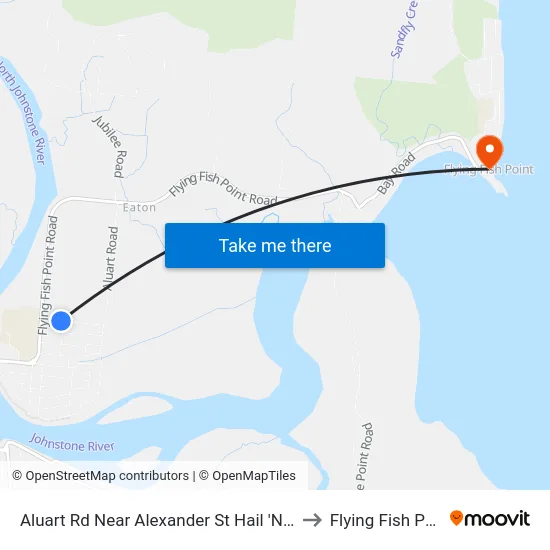 Aluart Rd Near Alexander St Hail 'N' Ride to Flying Fish Point map
