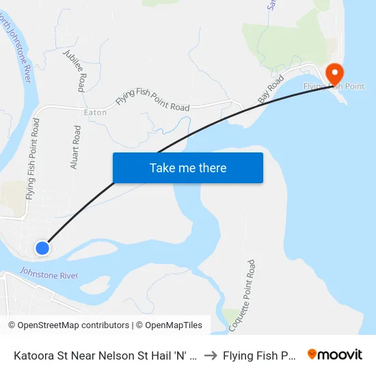 Katoora St Near Nelson St Hail 'N' Ride to Flying Fish Point map