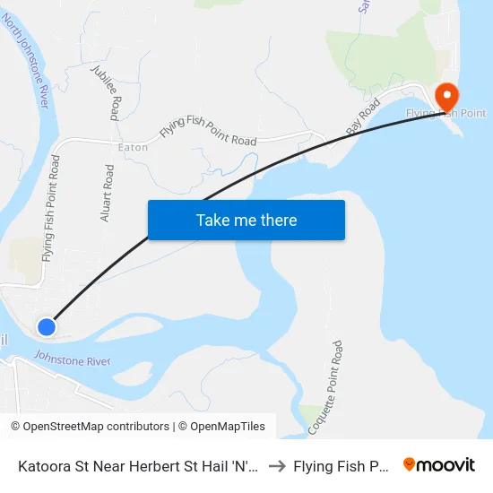 Katoora St Near Herbert St Hail 'N' Ride to Flying Fish Point map