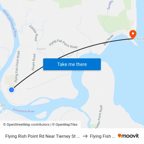 Flying Rish Point Rd Near Tierney St Hail 'N' Ride to Flying Fish Point map