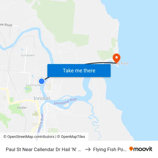 Paul St Near Callendar Dr Hail 'N' Ride to Flying Fish Point map