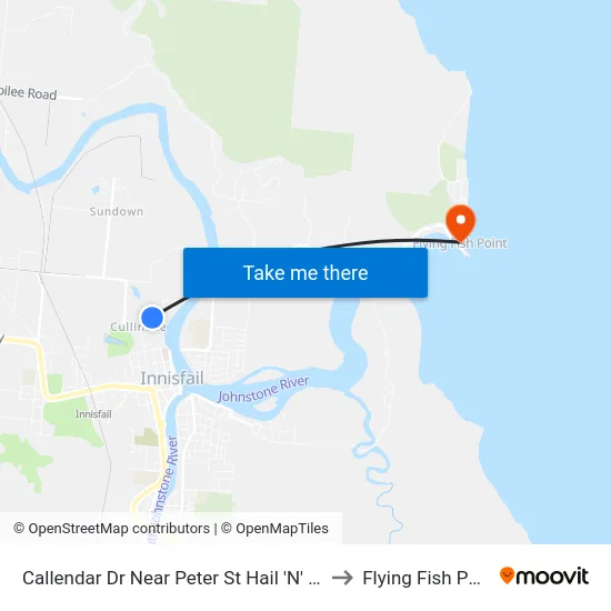 Callendar Dr Near Peter St Hail 'N' Ride to Flying Fish Point map