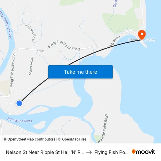 Nelson St Near Ripple St Hail 'N' Ride to Flying Fish Point map