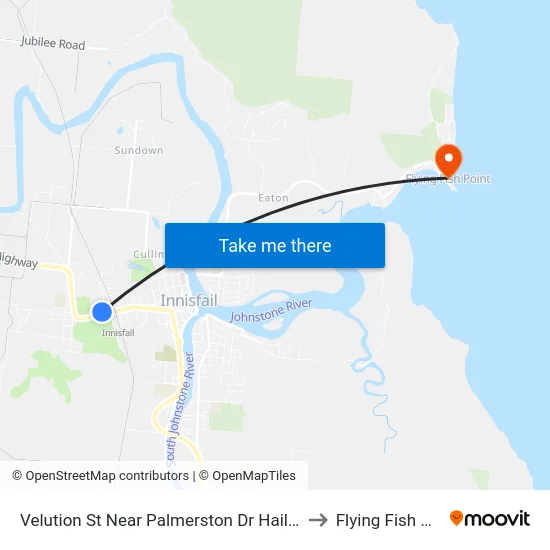 Velution St Near Palmerston Dr Hail 'N' Ride to Flying Fish Point map