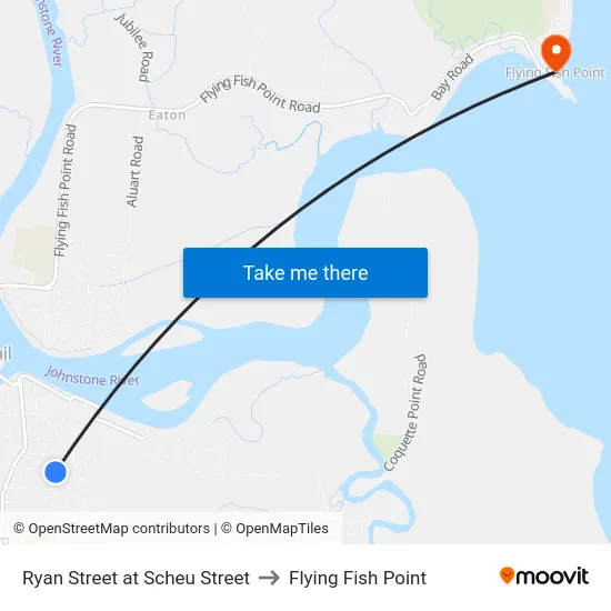 Ryan Street at Scheu Street to Flying Fish Point map