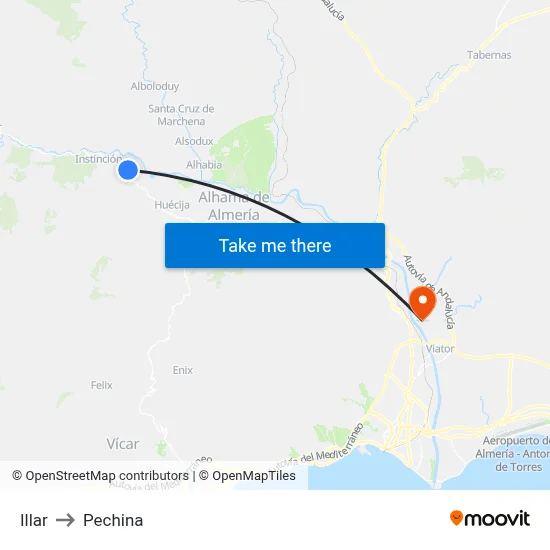 Illar to Pechina map
