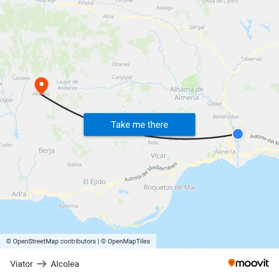 Viator to Alcolea map