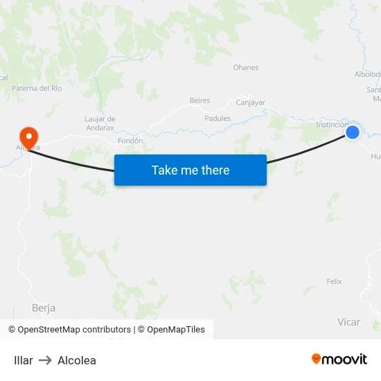 Illar to Alcolea map