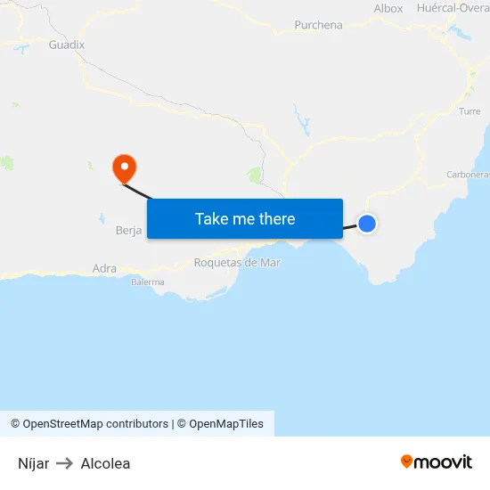 Níjar to Alcolea map