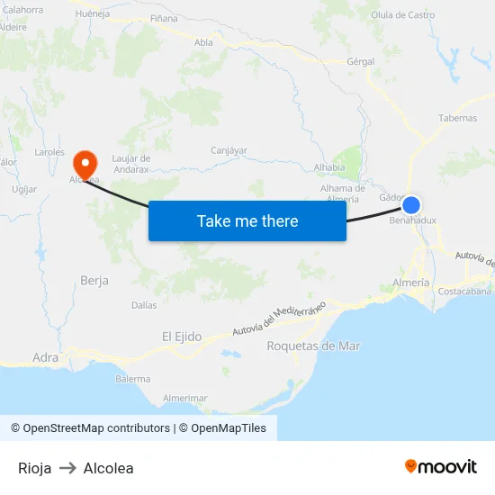 Rioja to Alcolea map