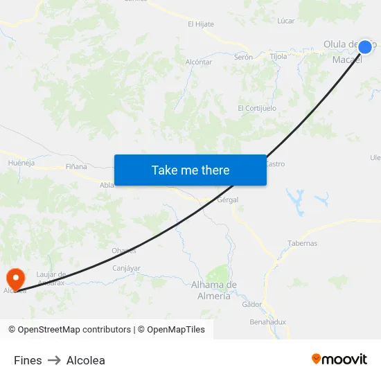 Fines to Alcolea map