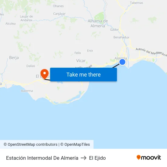 Estación Intermodal De Almería to El Ejido map
