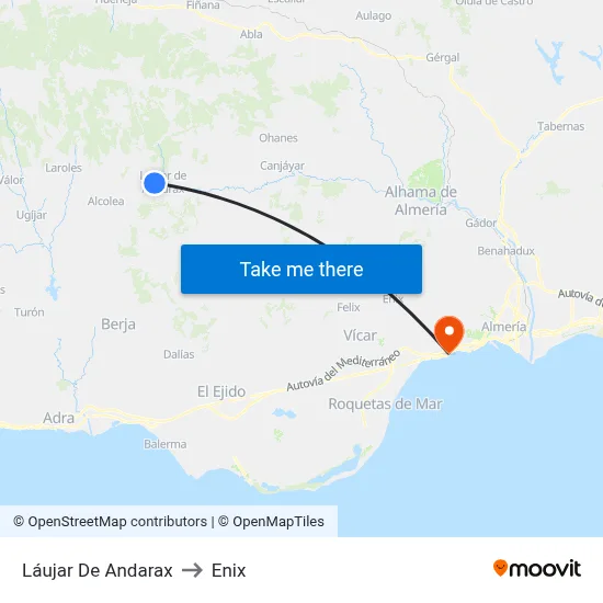 Láujar De Andarax to Enix map