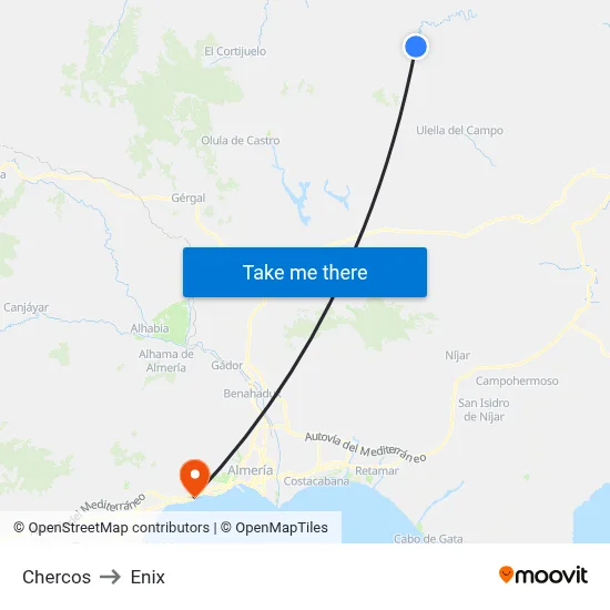 Chercos to Enix map