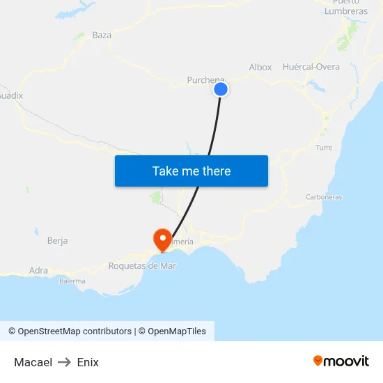 Macael to Enix map