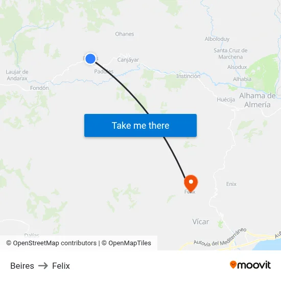 Beires to Felix map