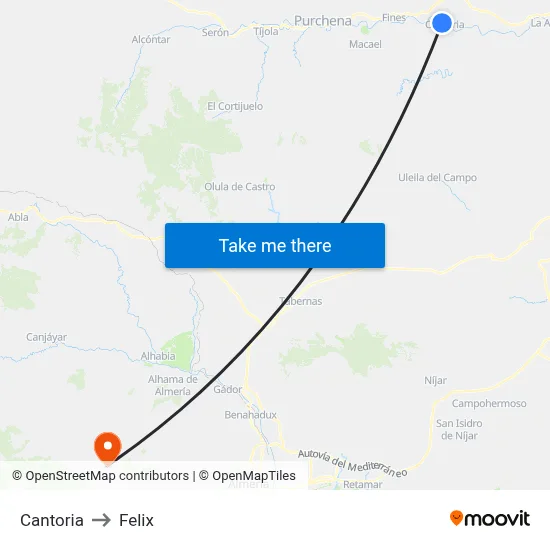 Cantoria to Felix map