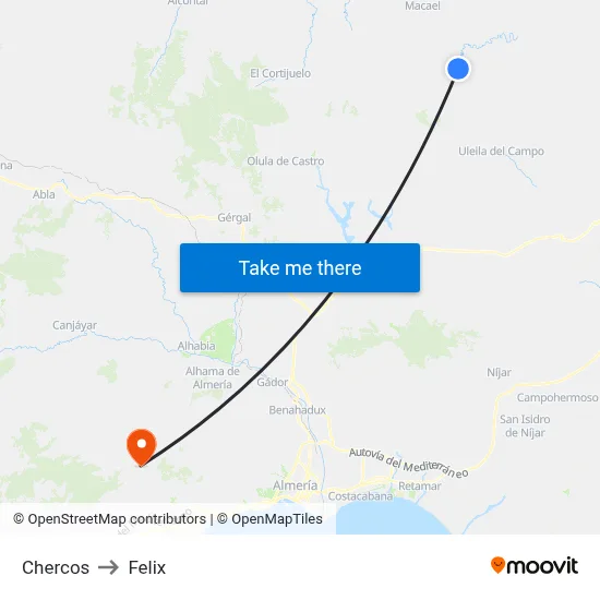 Chercos to Felix map